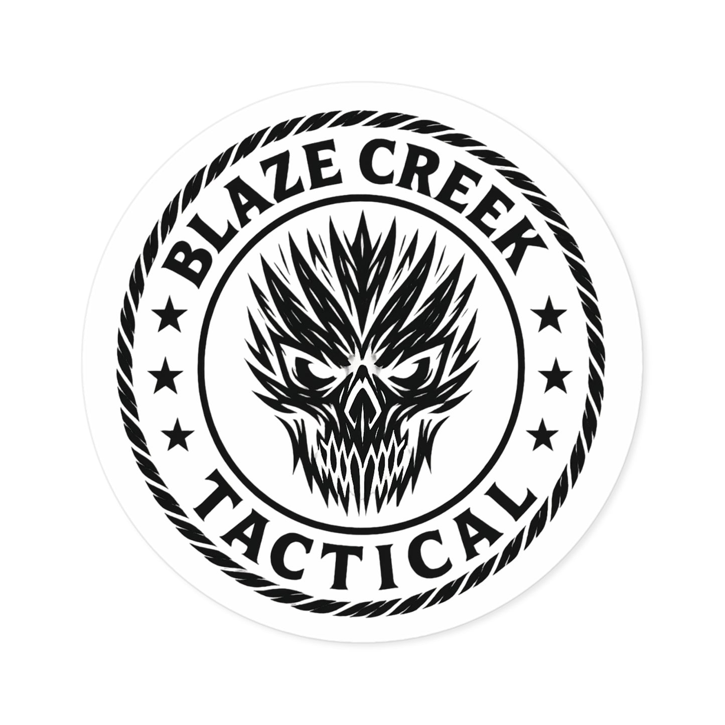 Blaze Creek Tactical Round Stickers - Durable Indoor/Outdoor Decals for Adventure Lovers